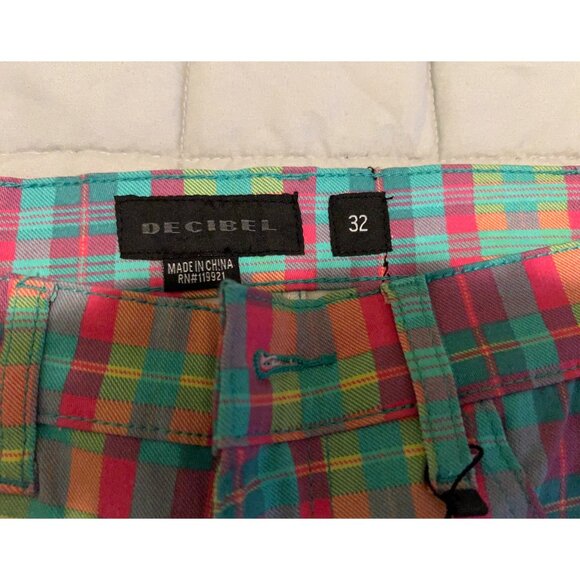 Decibel Mens Golf Shorts Clown core Plaid 32/Outside - Picture 11 of 13